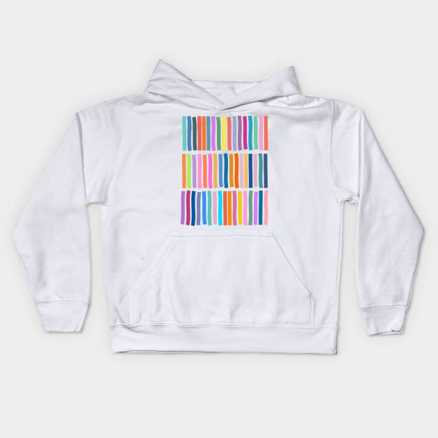 Colorful Geometric Lines Kids Hoodie by ApricotBirch